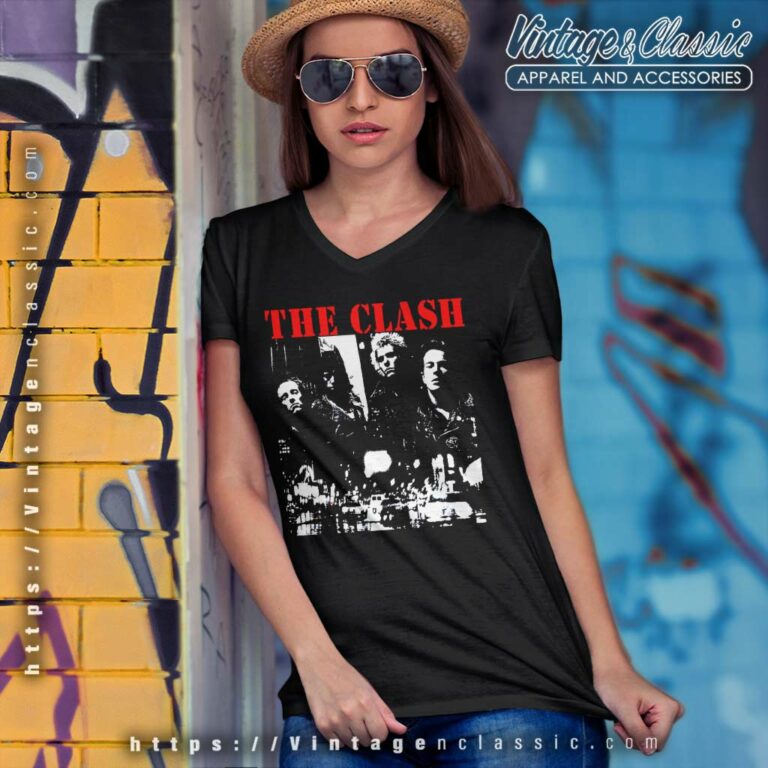 The Clash The Only Tour V Neck TShirt The Clash The Only Tour V Neck TShirt