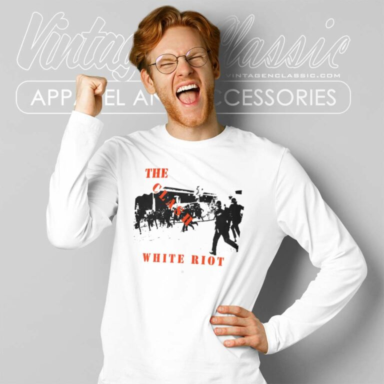 The Clash White Riot Long Sleeve Tee The Clash White Riot Long Sleeve Tee