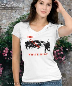 The Clash White Riot V Neck TShirt