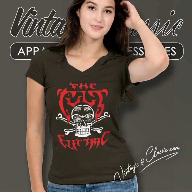 The Cult Electric Skull V Neck TShirt The Cult Electric Skull V Neck TShirt