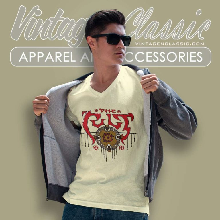The Cult Logo Vintage V Neck TShirt The Cult Logo Vintage V Neck TShirt