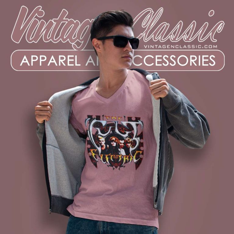 The Cult Shirt Electric Album Cover V Neck TShirt The Cult Shirt Electric Album Cover V Neck TShirt