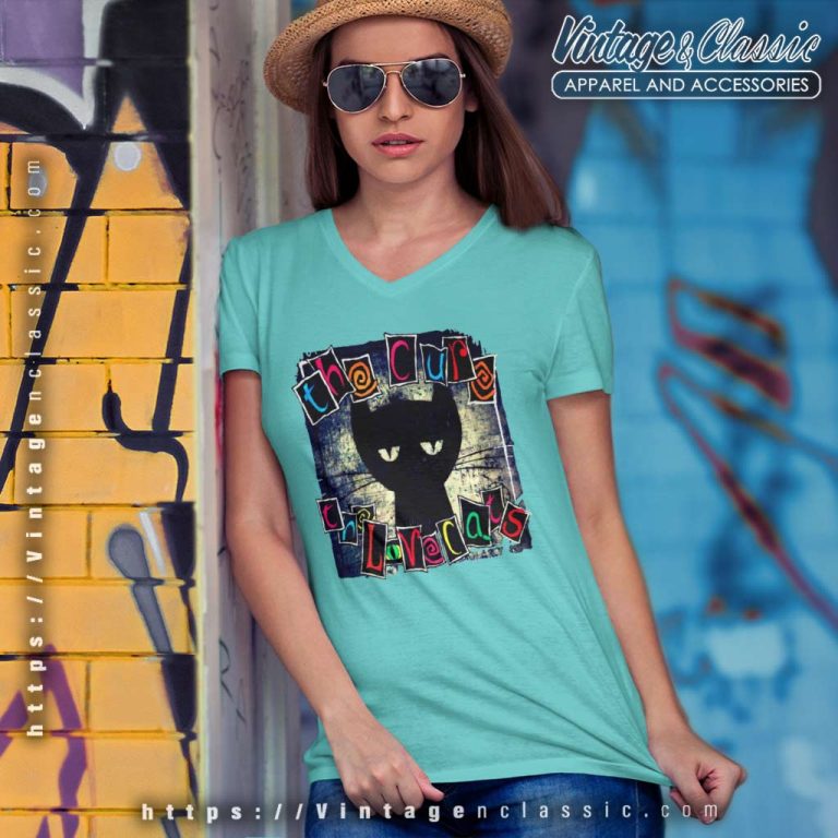 The Cure The Lovecats V Neck TShirt The Cure The Lovecats V Neck TShirt