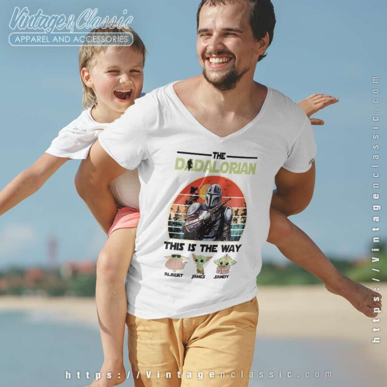 The Dadalorian Custom Baby Yoda Vneck The Dadalorian Custom Baby Yoda Vneck