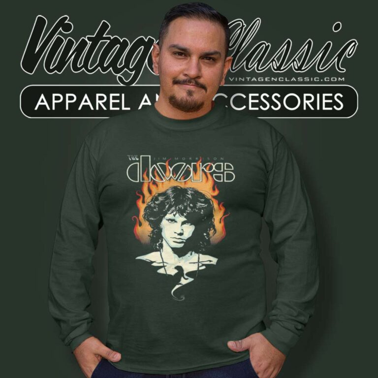 The Doors Jim Morrison Face Long Sleeve Tee The Doors Jim Morrison Face Long Sleeve Tee