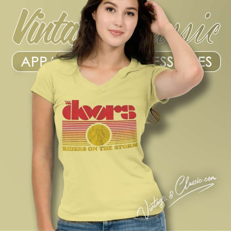 The Doors Riders On The Storm V Neck TShirt 1 The Doors Riders On The Storm V Neck TShirt 1