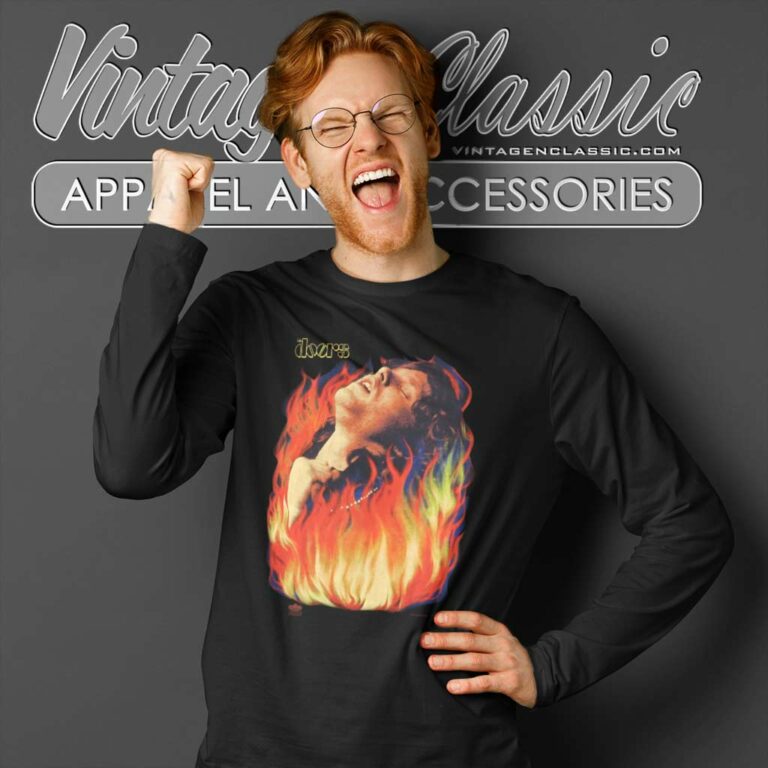 The Doors Shirt Jim Morrison Set The Night On Fire Long Sleeve Tee The Doors Shirt Jim Morrison Set The Night On Fire Long Sleeve Tee