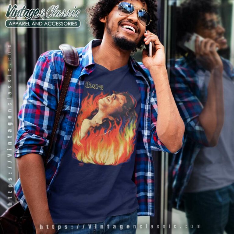 The Doors Shirt Jim Morrison Set The Night On Fire V Neck TShirt The Doors Shirt Jim Morrison Set The Night On Fire V Neck TShirt