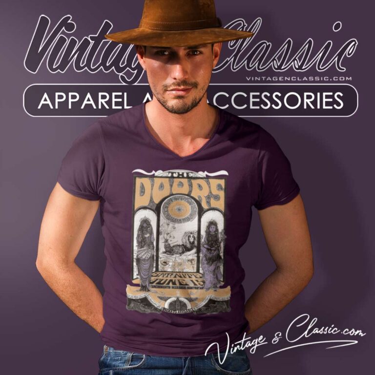 The Doors Shirt Sacramento Memorial Auditorium V Neck TShirt 1 The Doors Shirt Sacramento Memorial Auditorium V Neck TShirt 1