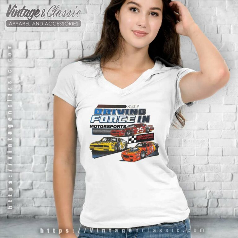 The Driving Force In Motorsport V Neck TShirt The Driving Force In Motorsport V Neck TShirt