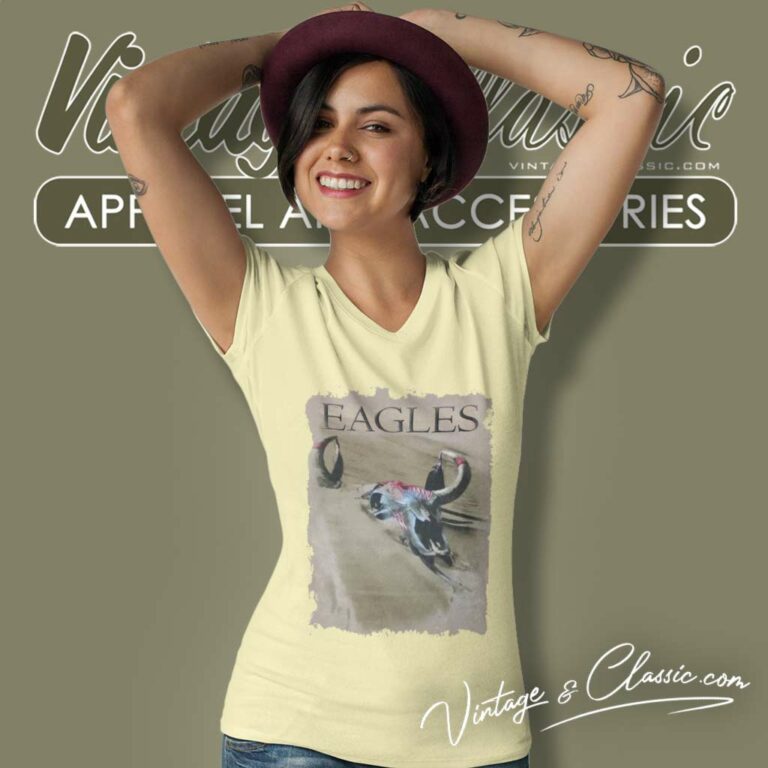 The Eagles Tour Poster V Neck TShirt The Eagles Tour Poster V Neck TShirt