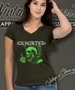 The Exploited Middle Finger V Neck TShirt