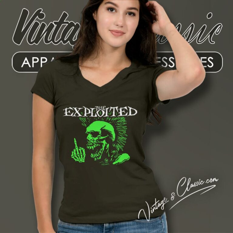 The Exploited Middle Finger V Neck TShirt The Exploited Middle Finger V Neck TShirt