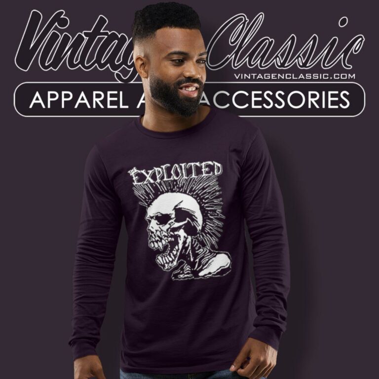 The Exploited Mohican Skull Long Sleeve Tee The Exploited Mohican Skull Long Sleeve Tee