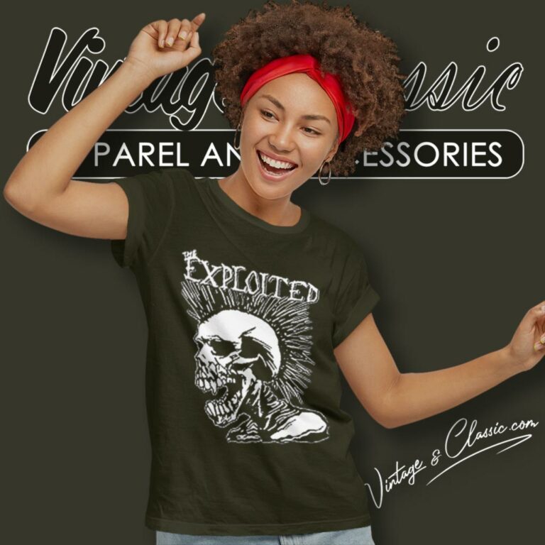 The Exploited Mohican Skull Women T Shirt The Exploited Mohican Skull Women T Shirt