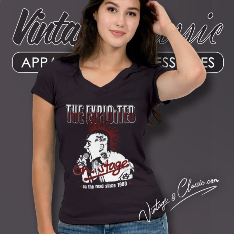 The Exploited On Stage V Neck TShirt The Exploited On Stage V Neck TShirt
