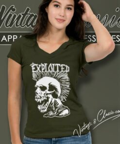 The Exploited Punk Skull V Neck TShirt