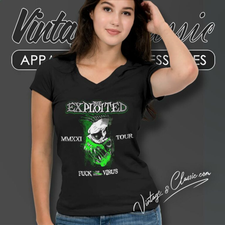 The Exploited Shirt Fuck The Virus V Neck TShirt The Exploited Shirt Fuck The Virus V Neck TShirt
