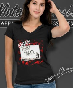 The Exploited Shirt Punks Not Dead V Neck TShirt