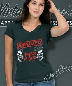 The Exploited Skulls V Neck TShirt