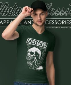The Exploited Vintage Skull Shirt 5 The Exploited Vintage Skull V Neck TShirt