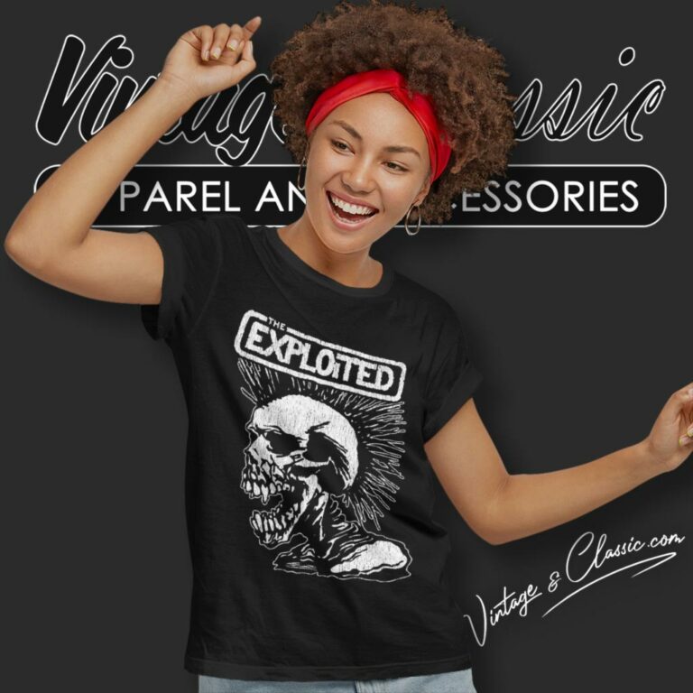 The Exploited Vintage Skull Women T Shirt The Exploited Vintage Skull Women T Shirt