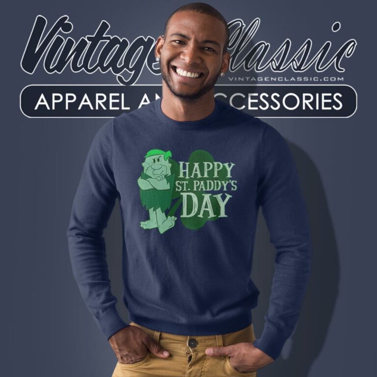The Flintstones Barney Happy St Paddys Day Sweatshirt The Flintstones Barney Happy St Paddys Day Sweatshirt