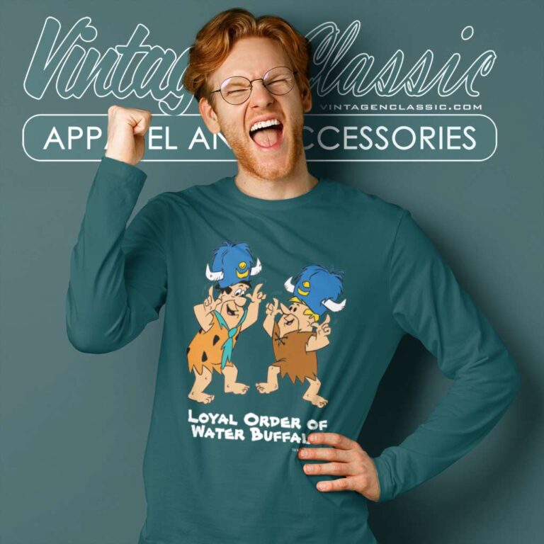 The Flintstones Fred Barney Water Buffalo Dance Long Sleeve Tee The Flintstones Fred Barney Water Buffalo Dance Long Sleeve Tee