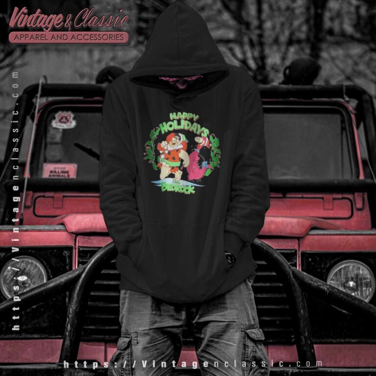 The Flintstones Happy Holidays From Bedrock Hoodie The Flintstones Happy Holidays From Bedrock Hoodie