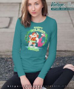 The Flintstones Happy Holidays From Bedrock Long Sleeve Tee
