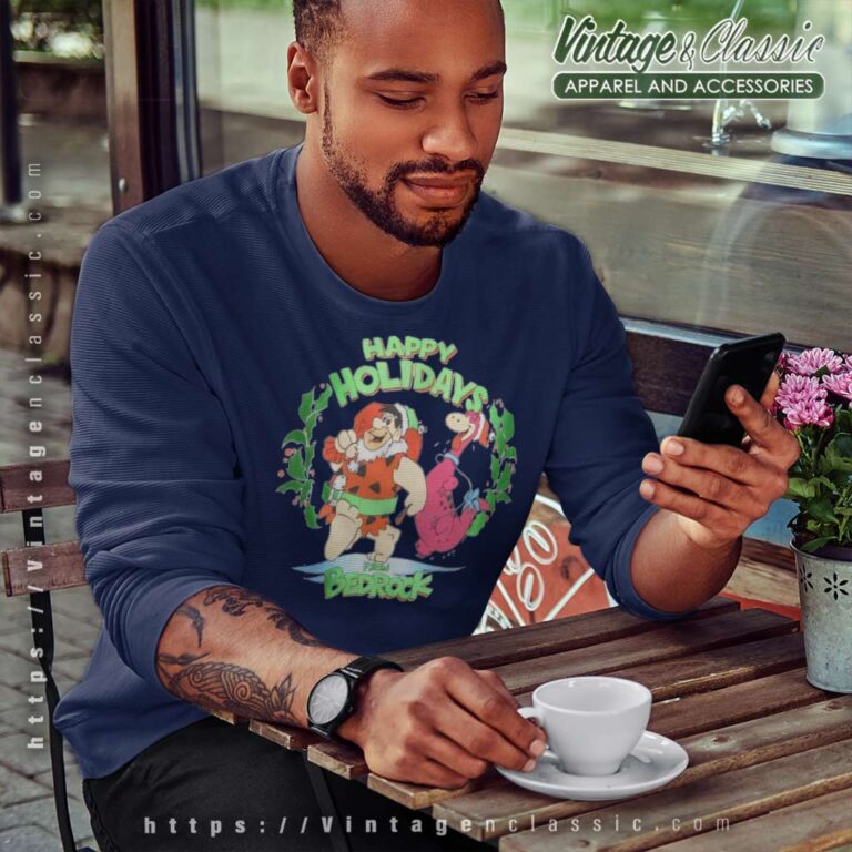 The Flintstones Happy Holidays From Bedrock Sweatshirt The Flintstones Happy Holidays From Bedrock Sweatshirt