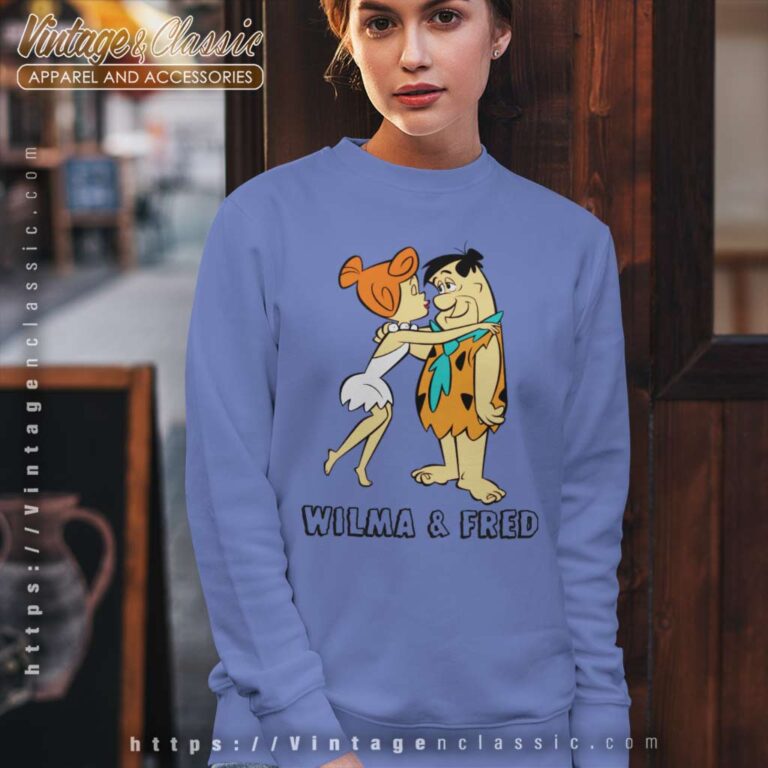 The Flintstones Wilma Kissing Fred Sweatshirt The Flintstones Wilma Kissing Fred Sweatshirt