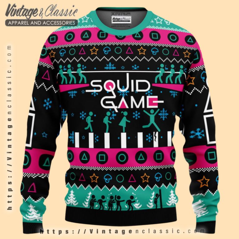 The Game Is On Squid Game Christmas Sweater Ugly Christmas Sweater 1 The Game Is On Squid Game Christmas Sweater Ugly Christmas Sweater 1