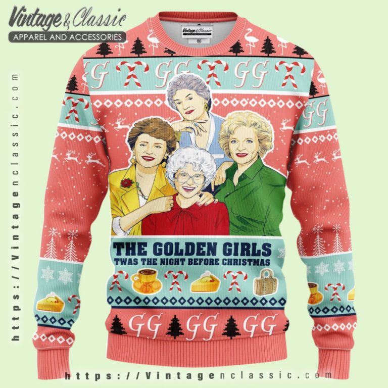 The Golden Girls Pink Ugly Christmas Sweater Ugly Christmas Sweater The Golden Girls Pink Ugly Christmas Sweater Ugly Christmas Sweater