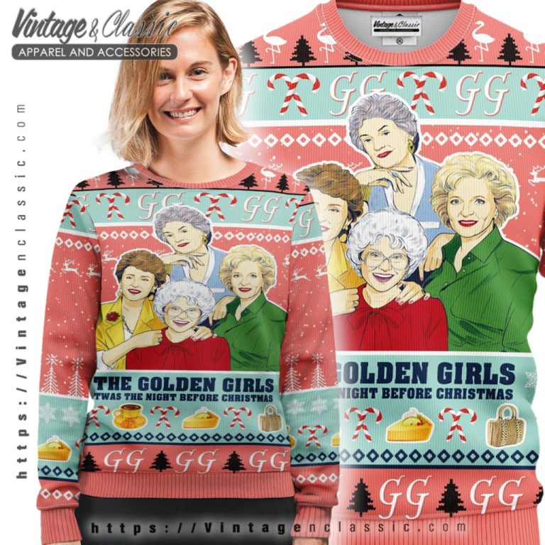 The Golden Girls Pink Ugly Christmas Sweater Ugly Sweater shirt The Golden Girls Pink Ugly Christmas Sweater Ugly Sweater shirt