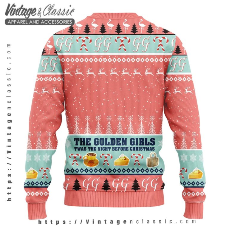 The Golden Girls Pink Ugly Christmas Sweater back Ugly Sweater The Golden Girls Pink Ugly Christmas Sweater back Ugly Sweater