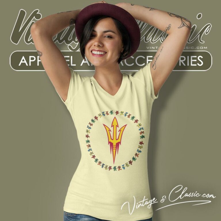 The Grateful Dead Dancing Bears Arizona State Sun Devil V Neck TShirt The Grateful Dead Dancing Bears Arizona State Sun Devil V Neck TShirt