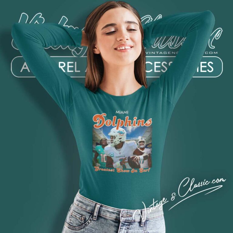 The Greatest Show On Surf Shirt Dolphins Tyreek Hill Jaylen Waddle And Tua Long Sleeve Tee The Greatest Show On Surf Shirt Dolphins Tyreek Hill Jaylen Waddle And Tua Long Sleeve Tee