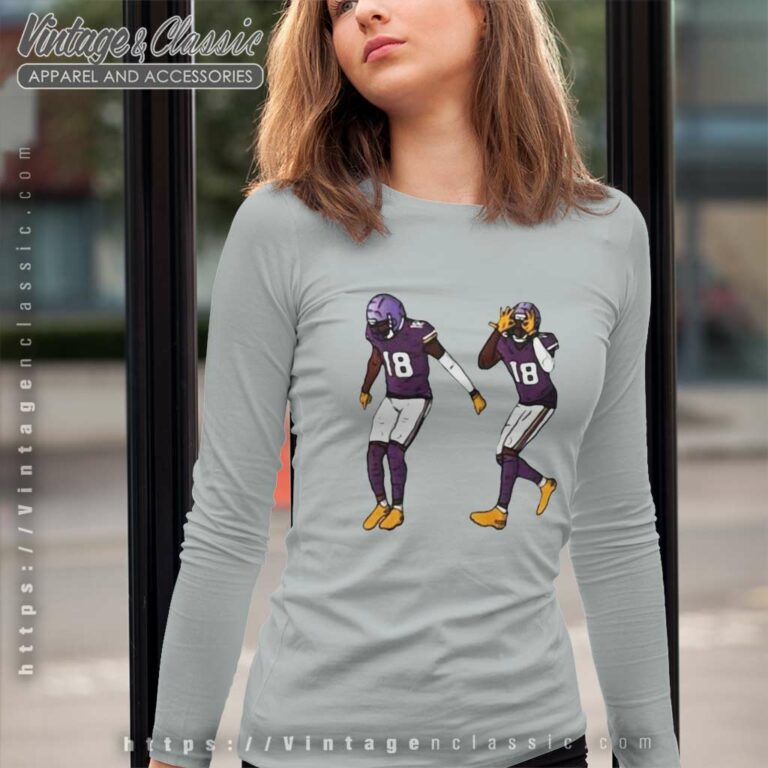 The Griddy Justin Jefferson Minnesota Vikings Long Sleeve Tee The Griddy Justin Jefferson Minnesota Vikings Long Sleeve Tee