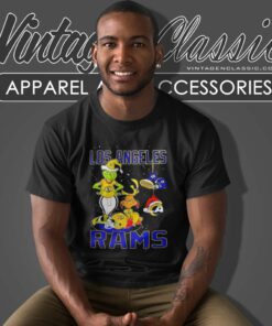 The Grinch And Dog Los Angeles Rams Santa Christmas T Shirt