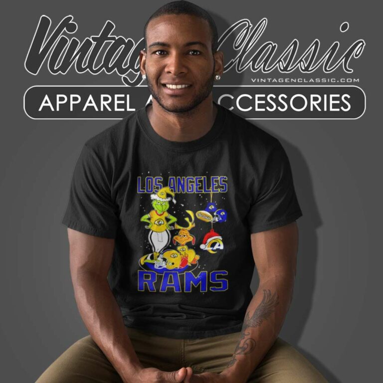 The Grinch And Dog Los Angeles Rams Santa Christmas T Shirt The Grinch And Dog Los Angeles Rams Santa Christmas T Shirt