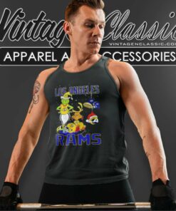 The Grinch And Dog Los Angeles Rams Santa Christmas Tank Top Racerback