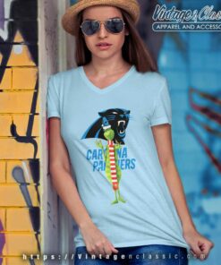 The Grinch Carolina Panthers V Neck TShirt