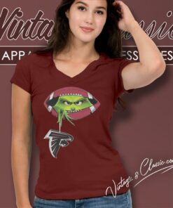 The Grinch Ew People Atlanta Falcons Logo V Neck TShirt