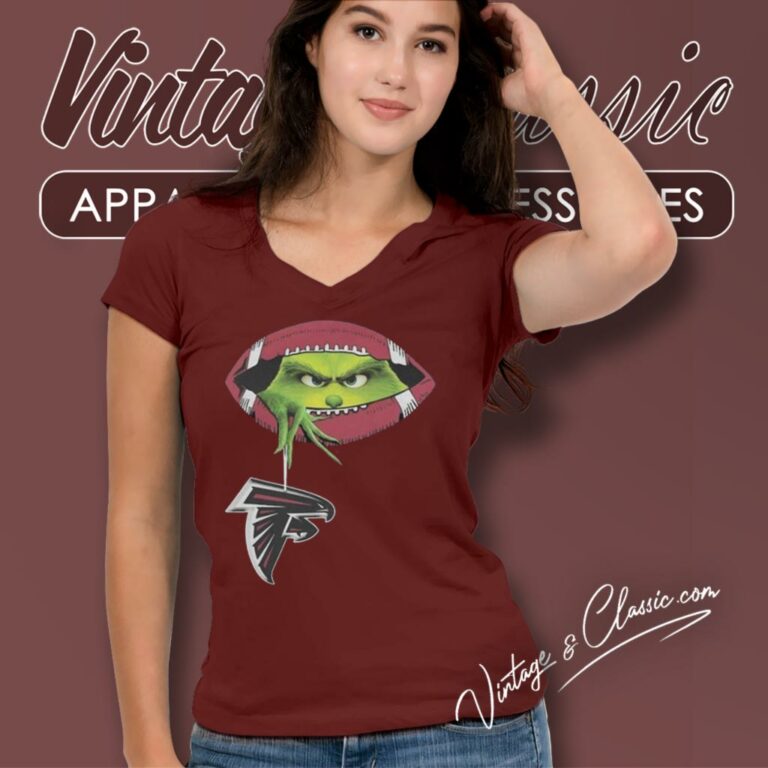 The Grinch Ew People Atlanta Falcons Logo V Neck TShirt The Grinch Ew People Atlanta Falcons Logo V Neck TShirt