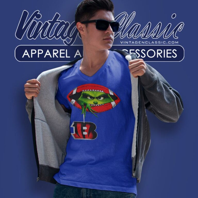 The Grinch Ew People Cincinnati Bengals Logo V Neck TShirt The Grinch Ew People Cincinnati Bengals Logo V Neck TShirt