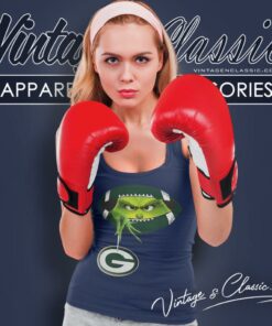 The Grinch Ew People Green Bay Packers Logo Tank Top Racerback