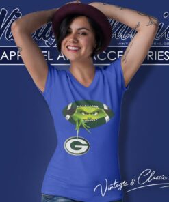 The Grinch Ew People Green Bay Packers Logo V Neck TShirt