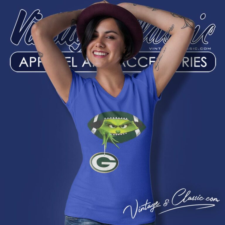 The Grinch Ew People Green Bay Packers Logo V Neck TShirt The Grinch Ew People Green Bay Packers Logo V Neck TShirt