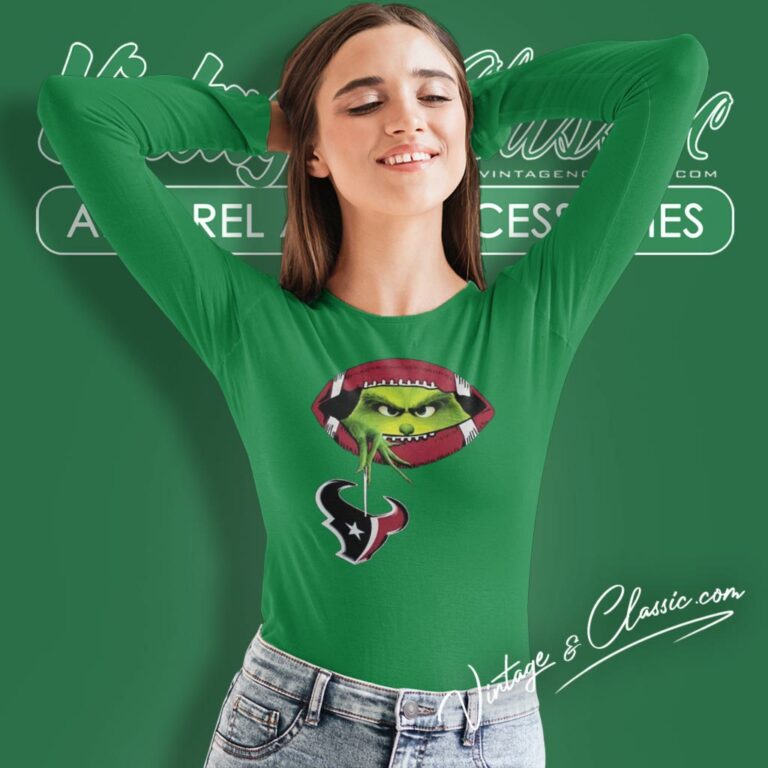The Grinch Ew People Houston Texans Logo Long Sleeve Tee The Grinch Ew People Houston Texans Logo Long Sleeve Tee